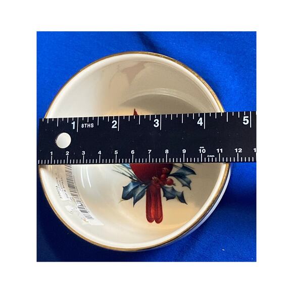 Lenox Winter Greetings Dip Serving Bowls (3) 4.5x2.5" Cardinal New Without Box - Picture 7 of 9